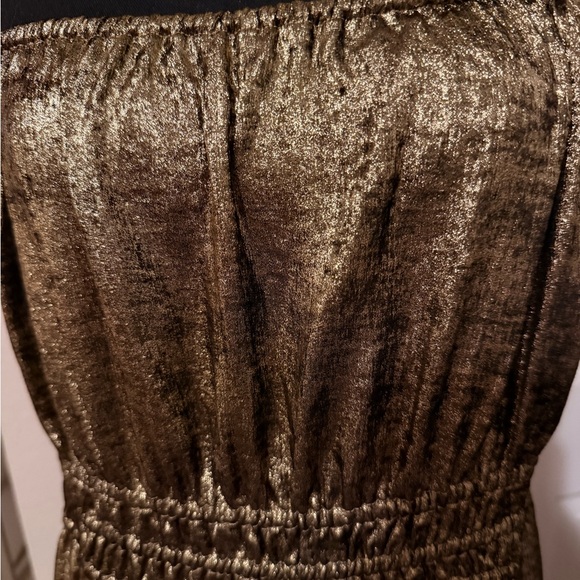 NWOT Old Navy Metallic Gold Midi tank Dress size large stretchy - Picture 2 of 7